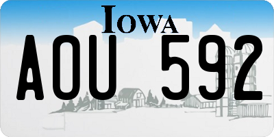 IA license plate AOU592