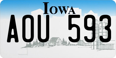 IA license plate AOU593