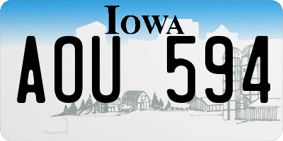 IA license plate AOU594