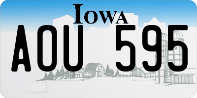 IA license plate AOU595