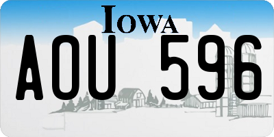 IA license plate AOU596