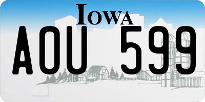 IA license plate AOU599