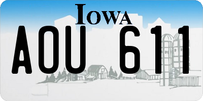 IA license plate AOU611