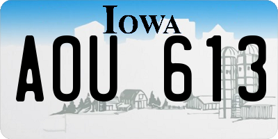 IA license plate AOU613