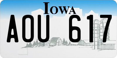 IA license plate AOU617
