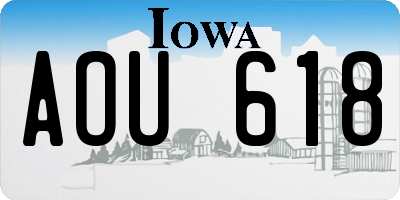 IA license plate AOU618