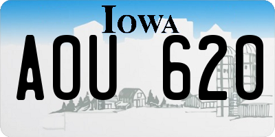 IA license plate AOU620