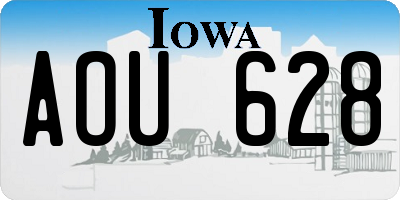 IA license plate AOU628