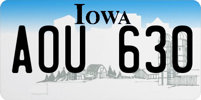 IA license plate AOU630