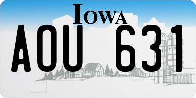 IA license plate AOU631