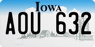 IA license plate AOU632