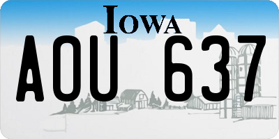 IA license plate AOU637