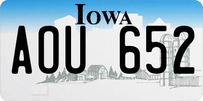 IA license plate AOU652