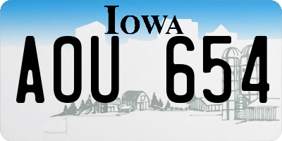 IA license plate AOU654