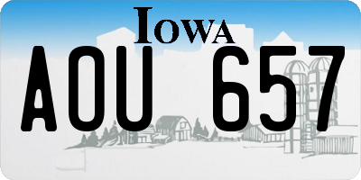 IA license plate AOU657