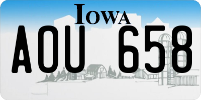 IA license plate AOU658