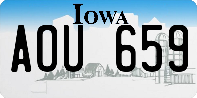 IA license plate AOU659