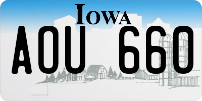 IA license plate AOU660
