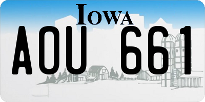 IA license plate AOU661