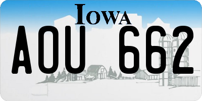 IA license plate AOU662
