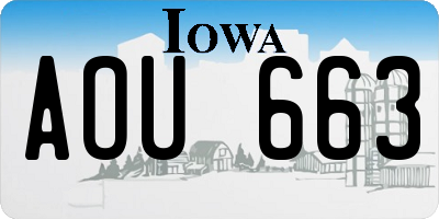 IA license plate AOU663