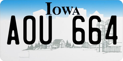IA license plate AOU664