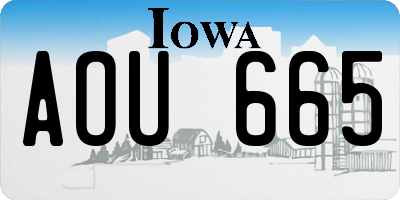 IA license plate AOU665