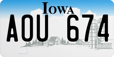 IA license plate AOU674