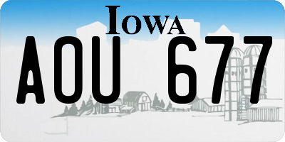 IA license plate AOU677