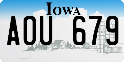 IA license plate AOU679