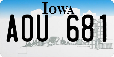 IA license plate AOU681