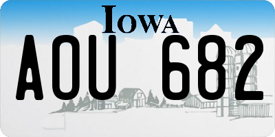IA license plate AOU682