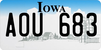 IA license plate AOU683