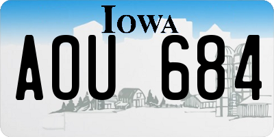 IA license plate AOU684