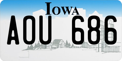 IA license plate AOU686