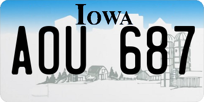 IA license plate AOU687