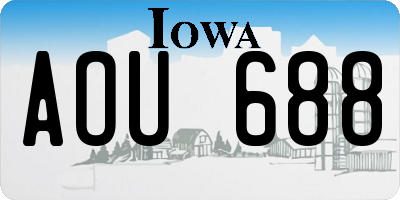 IA license plate AOU688