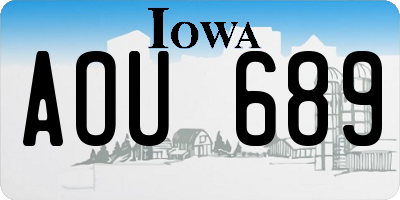 IA license plate AOU689