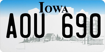IA license plate AOU690