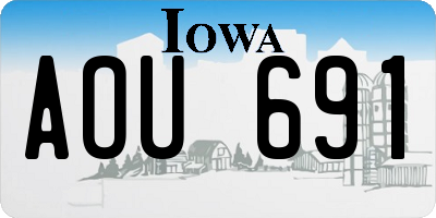 IA license plate AOU691