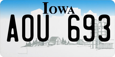 IA license plate AOU693