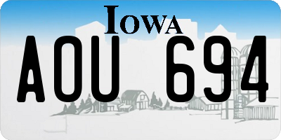 IA license plate AOU694