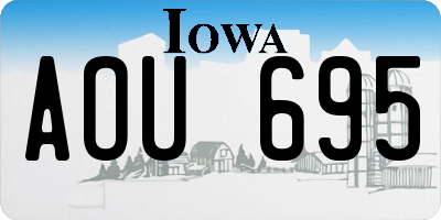 IA license plate AOU695