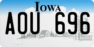 IA license plate AOU696