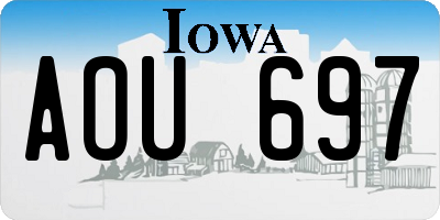 IA license plate AOU697