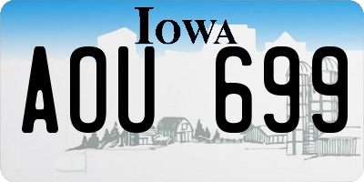 IA license plate AOU699