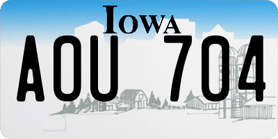 IA license plate AOU704