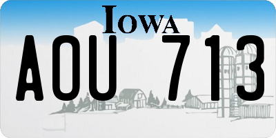 IA license plate AOU713
