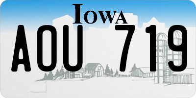 IA license plate AOU719