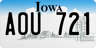 IA license plate AOU721